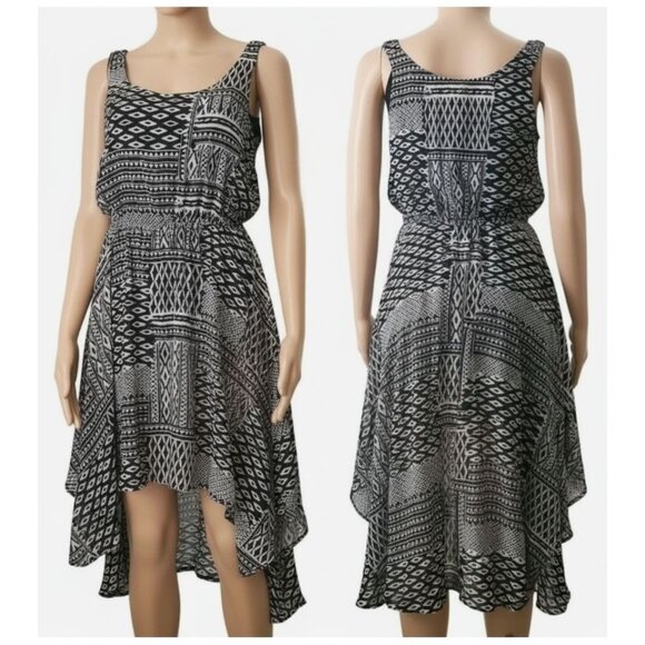 Fire Los Angeles Women’s Sleeveless Summer Dress Geometric Black White Sz Small - Picture 2 of 16